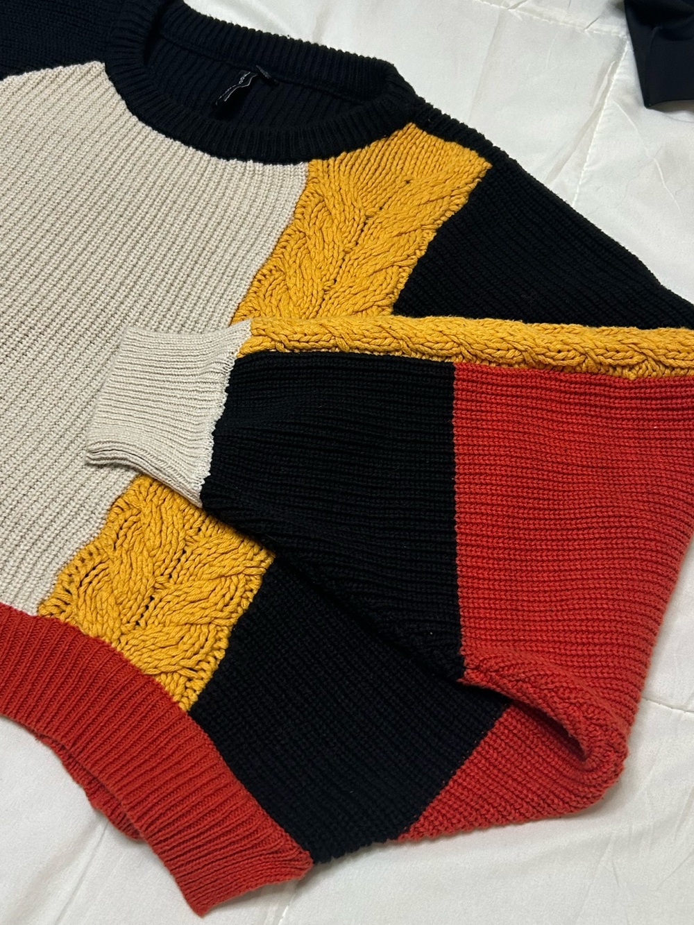 Moon and Madison crop top  Knit Sweater - Black, Red, Yellow, Cream